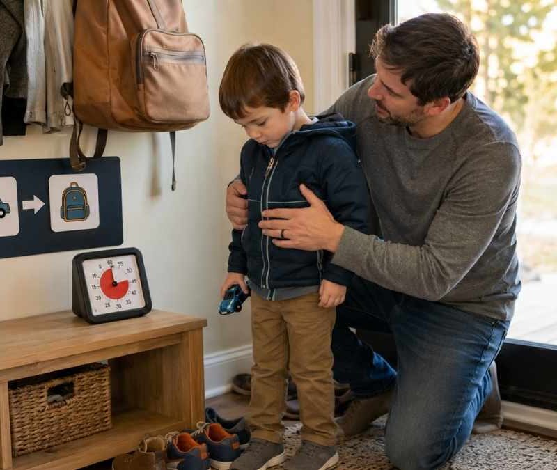 father-helping-child-with-autism-coping-skills-morning-routine